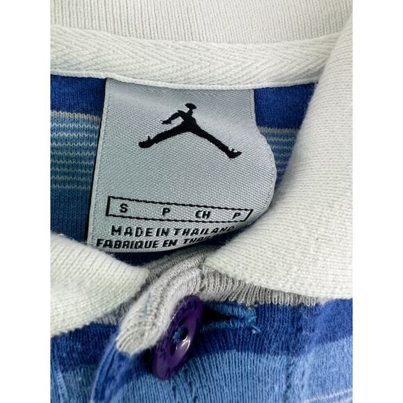 Vintage Air Jordan Shirt Mens Small Blue White Polo Golf Preppy Short Sleeve - Picture 4 of 8